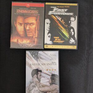 Enemy at The Gates, Fast & The Furious, & American Sniper DVD Set